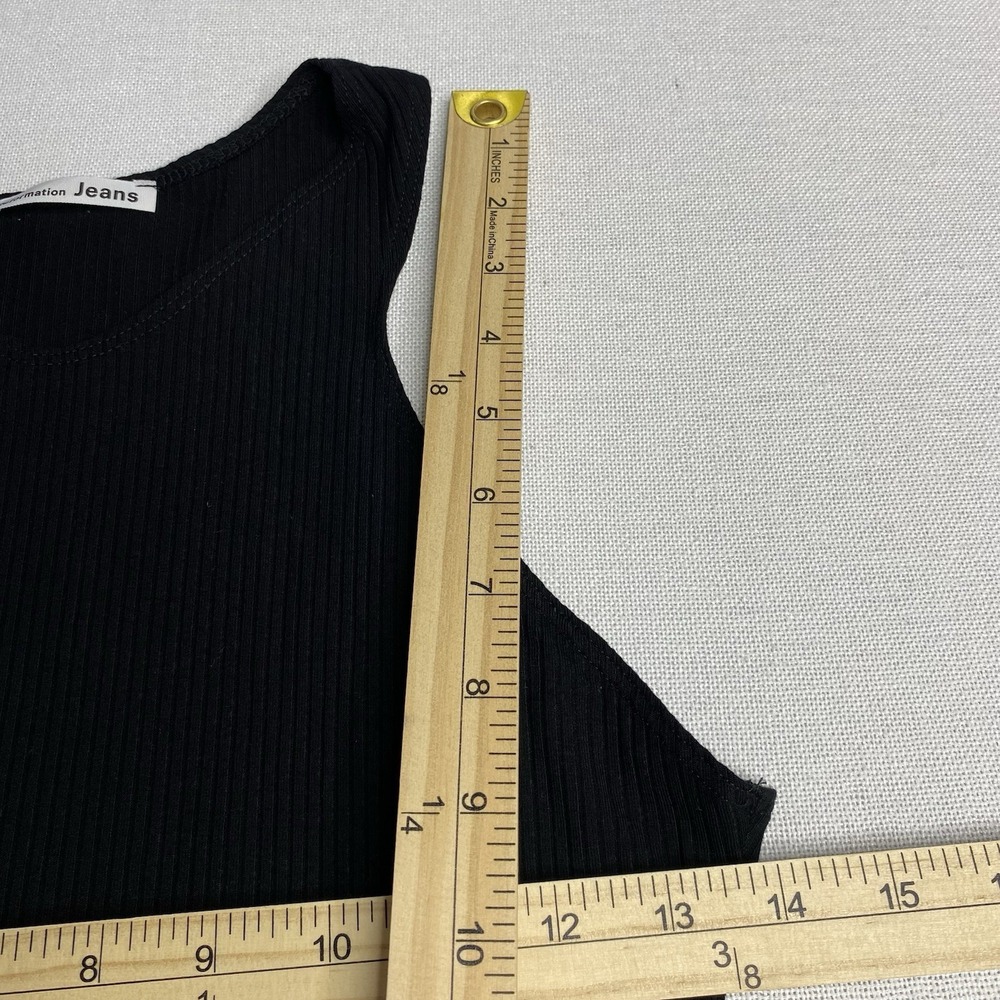 Reformation Jeans Women's Ribbed Bodysuit Black Size Medium - Picture 8 of 12